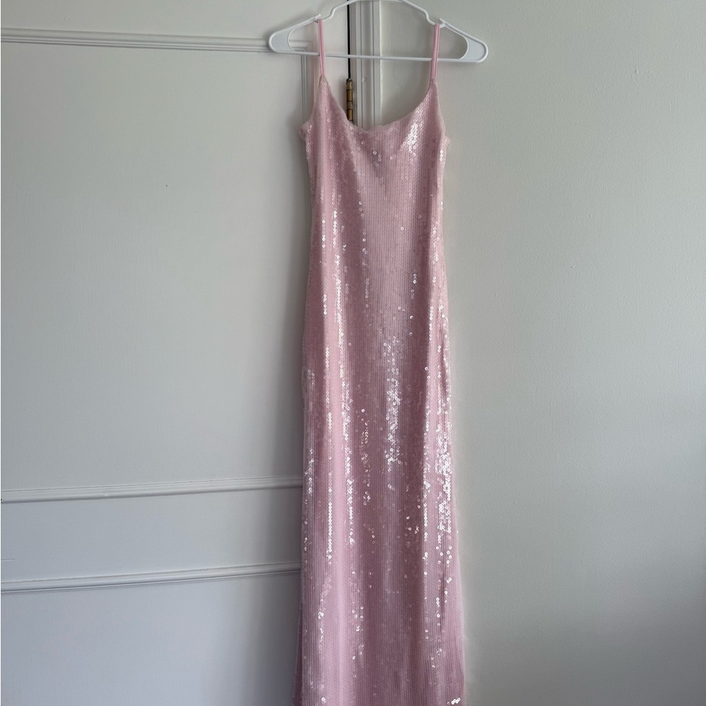 Beginning Boutique NWT Light Pink Sequin Maxi Dress - Renesmee XS - Picture 2 of 8
